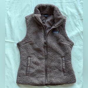 Patagonia Los Gatos Vest Womens Small Purple Pockets Fuzzy Fleece Full Zip